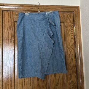 Jcrew chambray ruffle skirt